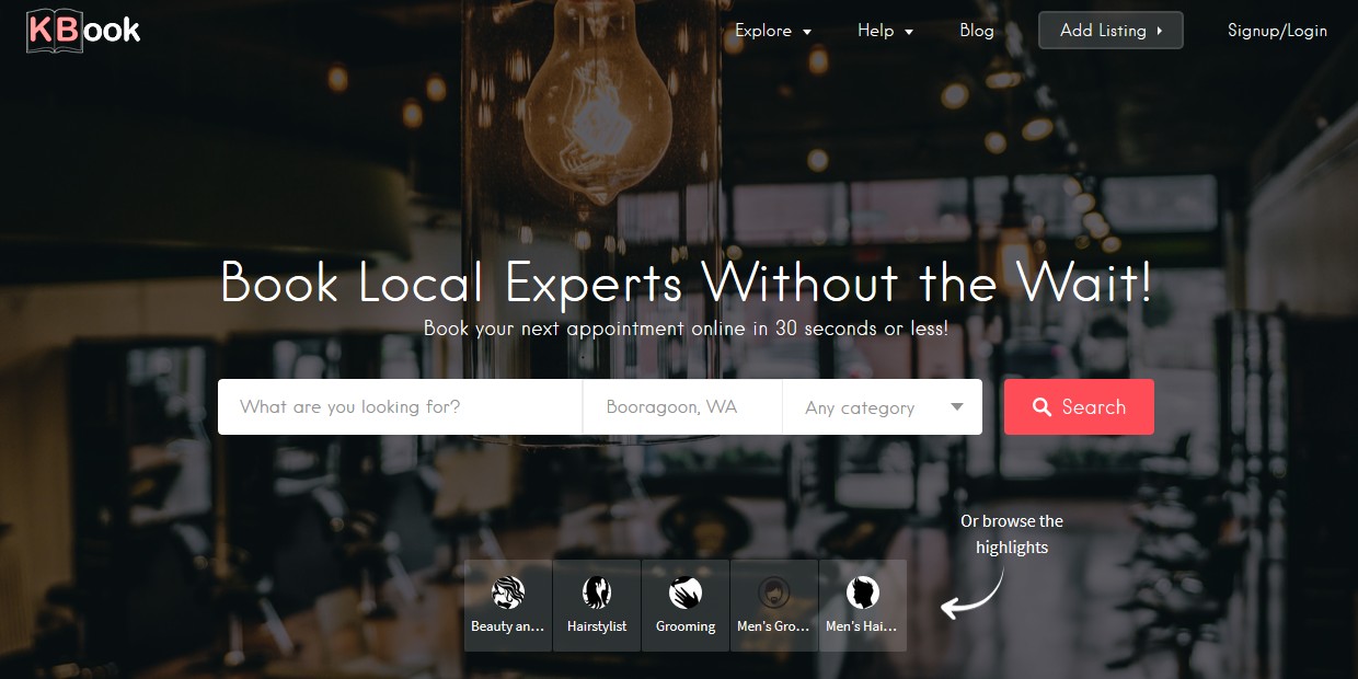 KBook booking website