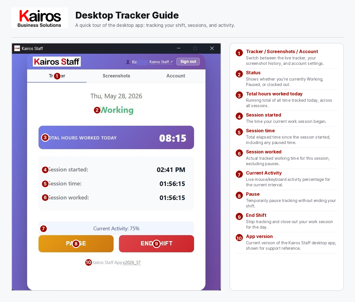 KairosStaff desktop app